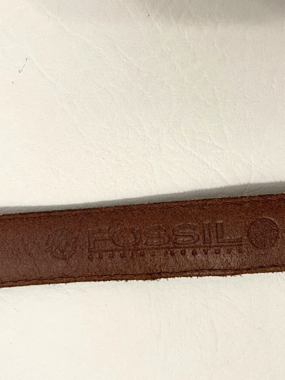 Vintage Fossil Leather Belt Women's Large Brown Patchwork  BT1411 Colorblock Y2K